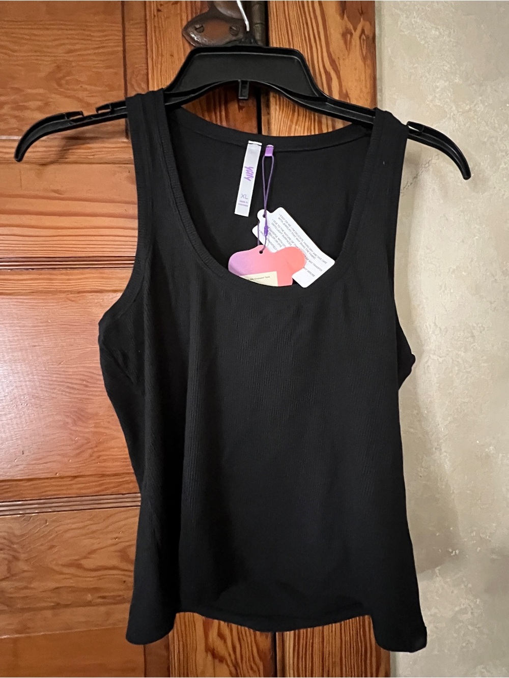 NWT Yitty Women’s Black Lounge Tank Top Stretchy Ribbed Lightweight Size XL